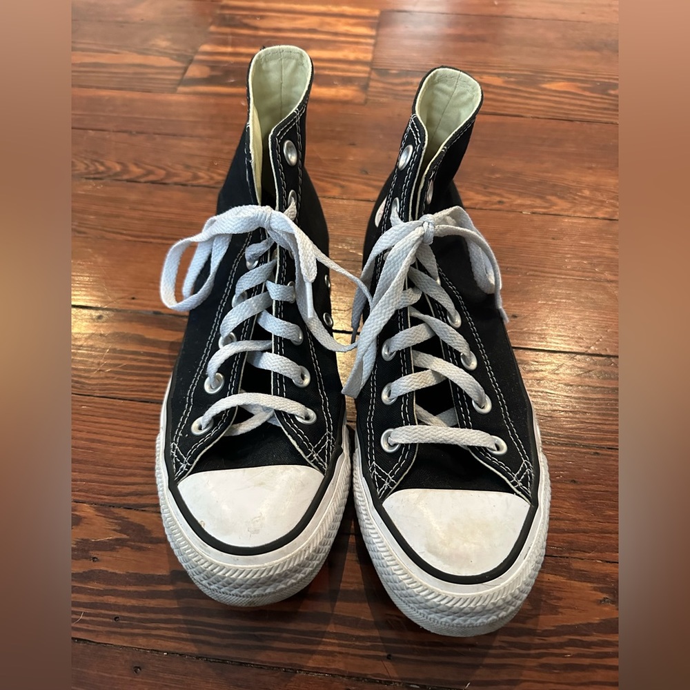 Black canvas high top converse